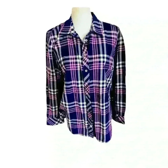 Talbots ladies long sleeve blouse Large. Worn once excellent condition. Cotton - Picture 2 of 11